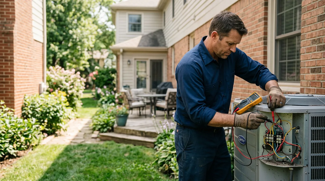 HVAC technician working near North Judson, IN